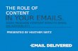 The Role of Content in your Email