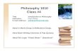 Philosophy 1010 Class #4