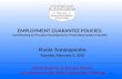EMPLOYMENT GUARANTEE POLICIES :  Contributing to Pro-poor Development, Promoting Gender Equality