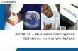APPA 38 – Business Intelligence Solutions for the Workplace