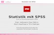 Statistik mit SPSS Kurs im Sommersemester 2009 Dipl.-Volkswirt Paul Böhm