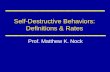 Self-Destructive Behaviors: Definitions & Rates
