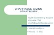 CHARITABLE GIVING STRATEGIES