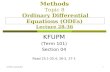 SE301: Numerical Methods Topic 8 Ordinary Differential Equations (ODEs) Lecture 28-36