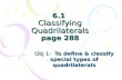 6.1  Classifying Quadrilaterals page 288