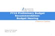 FY15 Preliminary Budget Recommendation: Budget Hearing