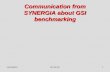 Communication from SYNERGIA about GSI benchmarking