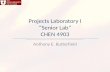 Projects Laboratory I “Senior Lab” CHEN 4903