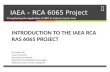 IAEA – RCA 6065 Project