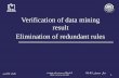 Verification of data mining result Elimination of redundant rules