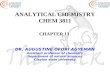 ANALYTICAL CHEMISTRY CHEM 3811 CHAPTER 13