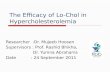 The Efficacy of Lo-Chol in Hypercholesterolemia