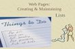 Web Pages: Creating & Maintaining