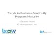 Trends in Business Continuity Program Maturity