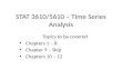 STAT 3610/5610 – Time Series Analysis