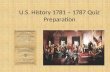 U.S. History 1781 – 1787 Quiz Preparation