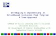 Developing & Implementing an Intentional Inclusion PreK Program: A Team Approach