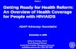 Getting Ready for Health Reform: An Overview of Health Coverage for People with HIV/AIDS