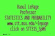 Raoul LePage Professor STATISTICS AND PROBABILITY stt.msu/~lepage click on STT315_Sp06