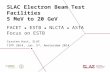 SLAC Electron Beam Test  Facilities 5  MeV to  20  GeV