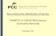 Recording the Attributes of Series MARC21 in NACO RDA Series Authority Records