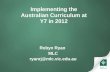 Implementing the Australian Curriculum at Y7 in 2012
