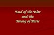 End of the War and the Treaty of Paris
