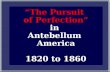 â€œThe Pursuit  of Perfectionâ€‌ in  Antebellum  America 1820 to 1860