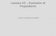Lecture #2 – Evolution of Populations