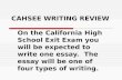 CAHSEE WRITING REVIEW