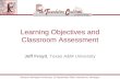 Learning Objectives and Classroom Assessment