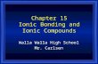 Chapter 15 Ionic Bonding and Ionic Compounds