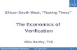 Silicon South West, “Testing Times” The Economics of  Verification Mike Bartley, TVS