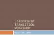 Leadership Transition Workshop