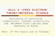 Unit 4 (FREE ELECTRON THEORY)MATERIAL SCIENCE