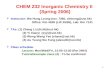 CHEM 232 Inorganic Chemistry II  (Spring 2006)