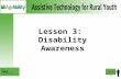 Lesson 3:  Disability Awareness