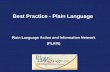 Best Practice - Plain Language  Plain Language Action and Information Network (PLAIN)