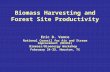 Biomass Harvesting and Forest Site Productivity