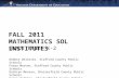 Fall 2011  Mathematics SOL Institutes