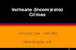 Inchoate (Incomplete) Crimes