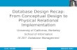 Database Design Recap: From Conceptual Design to Physical Relational Implementation