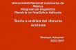 Universidad Nacional Autónoma de México Posgrado en lingüística Maestría en lingüística Aplicada