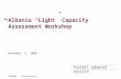 Albania “Light” Capacity Assessment Workshop