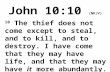 John 10:10  (NKJV)
