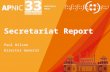 Secretariat Report