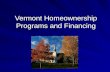 Vermont Homeownership Programs and Financing
