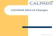 CALPADS 2014-15 Changes