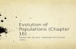 Evolution of Populations (Chapter 16)