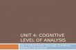 Unit 4: Cognitive Level of analysis